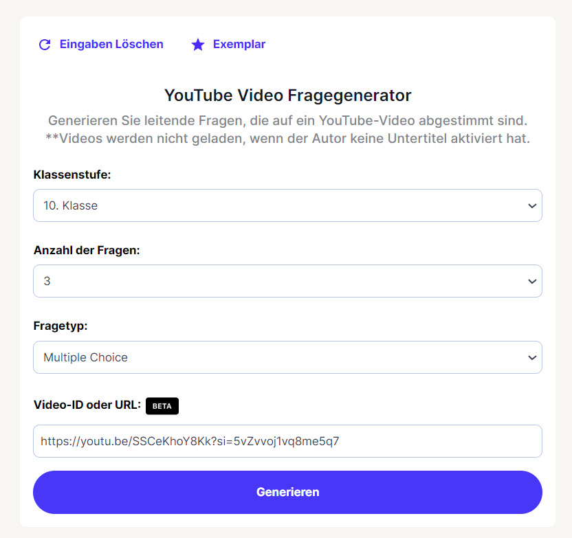 Anfrage YouTube